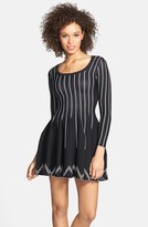 Thumbnail for your product : Charlie Jade Embroidered Fit & Flare Sweater Dress