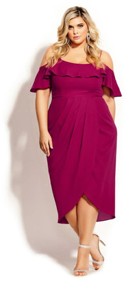 City Chic Flirtation Dress - rosebud City Chic Flirtation Dress - rosebud