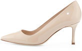 Thumbnail for your product : Manolo Blahnik BB Patent Mid-Heel Pump, Beige