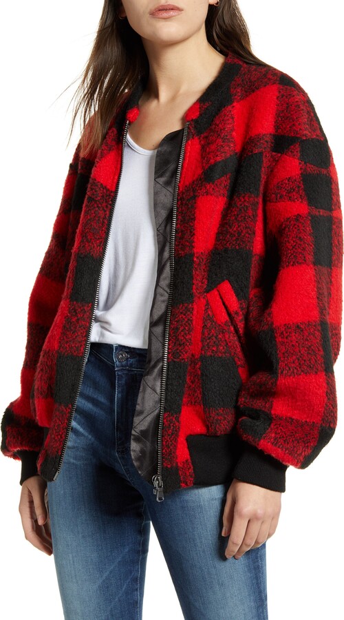 Rebecca Minkoff Brenda Buffalo Check Bomber Jacket