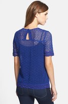 Thumbnail for your product : Lucky Brand Blue Lace Crewneck Top