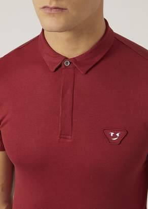 Emporio Armani Polo Shirt In Cotton Jersey With Patch