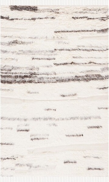 Safavieh KenyaWithFringesKNY233HandwovenAreaRug-Grey/Ivory-8'x10'