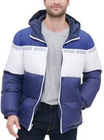 men's hooded puffer coat guess