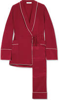 Thumbnail for your product : Equipment Theron Washed-silk Pajama Set - Claret
