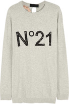 Thumbnail for your product : No.21 Lace-insert cotton sweater