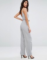 Thumbnail for your product : Oh My Love V Front Wide Leg Jumpsuit With Belt
