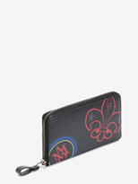 Thumbnail for your product : Alexander McQueen Printed Badges Zip Around Continental Wallet