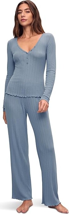 Eberjey Pointelle Pants Women's Pajama Ivory : LG, Cotton/Modal/Tencel