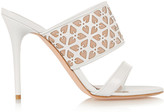 Thumbnail for your product : Alexander McQueen Laser-cut leather and suede mules