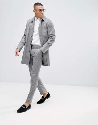 ASOS Wedding Skinny Suit Trousers In 100% Silk Textured Grey