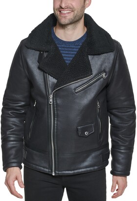 Calvin Klein Men's Asymmetrical Faux Leather Moto Jacket - ShopStyle
