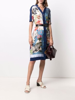 Ferragamo Belted Floral-Print Dress
