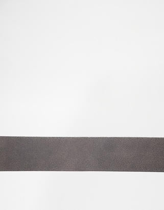 ASOS Leather Belt In Grey