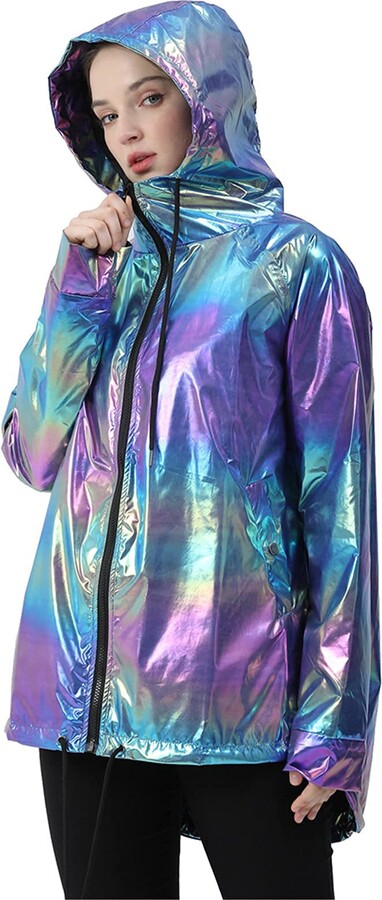 DingDinging Womens Waterproof Rain MAC Parka Ladies Hooded Gold