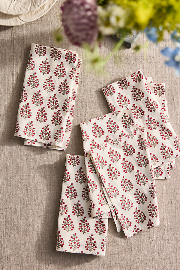 terrain Samira Cotton Napkins, Set of 4 Red