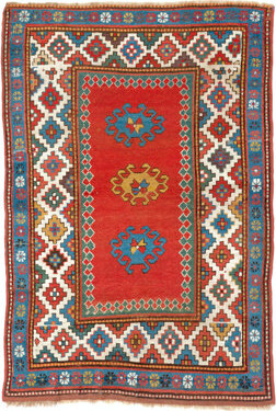 RugSpecialist Antique Caucasian Bordjalou Kazak Rug, Ca 1880, All Natural Dyes