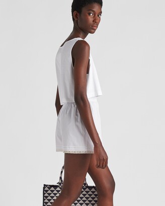 Prada Embroidered Poplin Shorts - ShopStyle