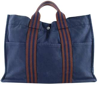 Hermes Vintage Toto Blue Cloth Handbag