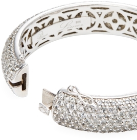 Rina Limor Fine Jewelry Silver & White Topaz Bangle Bracelet