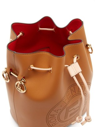 Fendi Mon Tresor Perforated-logo Leather Bucket Bag - Tan Multi