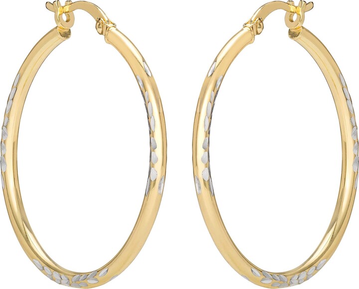 HOT SILVER Round Hoop Sterling Silver Earrings