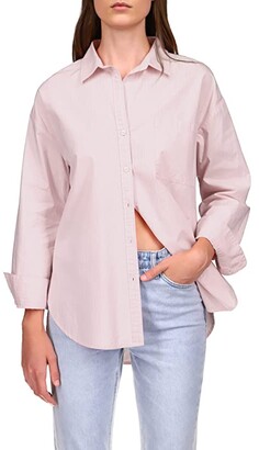 ruffle collar denim shirt