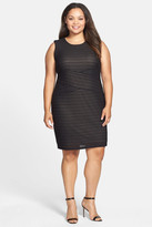Thumbnail for your product : Calvin Klein Seamed Banded Jersey Sheath Dress (Plus Size)