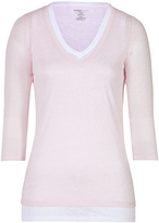 Thumbnail for your product : Majestic 3/4-Sleeve Linen Layered Tee