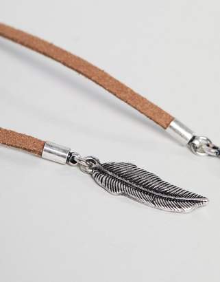 Reclaimed Vintage Inspired Bolo Necklace With Feather Charms Exclusive To ASOS