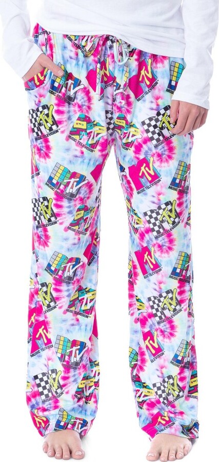 Vintage 1970s Retro Pop Art Lounge Pants with Drawstring Psychedelic Pajama Pants for Women Retro Hippie Loungewear Swirly Colored PJs Kleding Dameskleding Pyjamas & Badjassen Pyjamashorts & Pyjamabroeken 