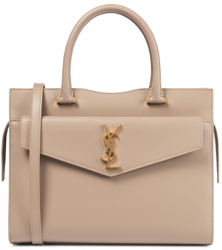 uptown medium tote in box saint laurent leather