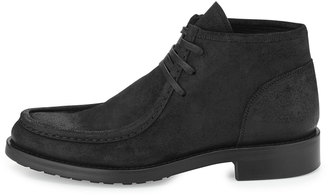 Vince Crawford Leather Moccasin Boot, Black