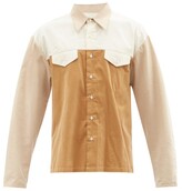 Kuro - Flap-pocket Patchwork Corduroy-cotton Shirt - Beige Multi