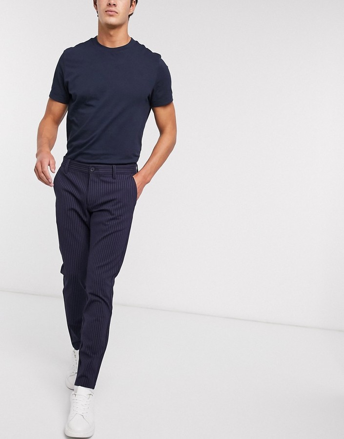 pinstripe stretch pants