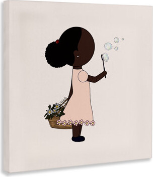 Ebern Designs Girl with Bubbles Canvas, design by Sierra Siler