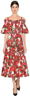 Dolce & Gabbana Printed Cotton Poplin Midi Dress