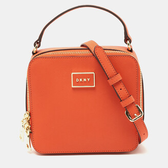 DKNY Orange Saffiano Leather Crossbody Bag - ShopStyle