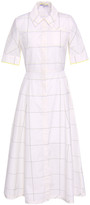 Thumbnail for your product : Emilia Wickstead Flared Checked Cotton-poplin Midi Shirt Dress