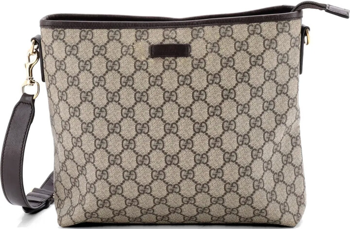 Gucci Pre-Owned Zip Top Messenger Bag GG Coated Canvas Medium crossbody bag