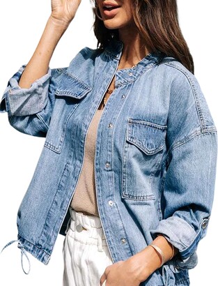 round collar denim jacket