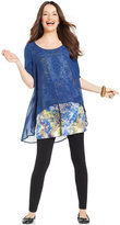 Thumbnail for your product : Style&Co. Printed Chiffon-Overlay Tunic