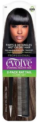 Evolve Products Evolve Rat Tail Comb Set - Black - 2pk