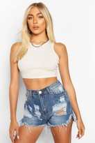 Thumbnail for your product : boohoo Distressed Denim Short