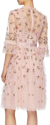 Needle & Thread 'Rococo Ditsy' sequin floral embroidered ruffle tulle dress
