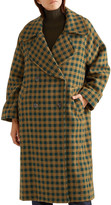 Thumbnail for your product : Sea Ethno Pop Oversized Double-breasted Gingham Wool-blend Coat