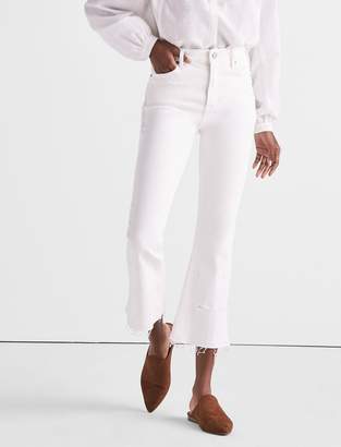 Lucky Brand Bridgette Cropped Boot Jean In Clean White With Released Hem