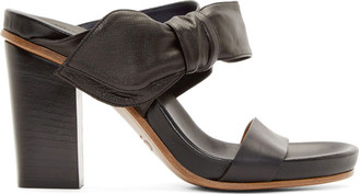 Chloé Black Leather Bow Sandals