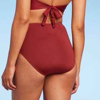 Women's Shirred High Waist Full Coverage Bikini Bottom - Kona Sol