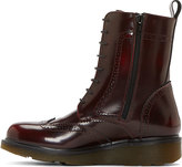 Thumbnail for your product : Studio Pollini Maroon Leather Wingtip Winchester Boots